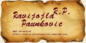 Ravijojla Paunković vizit kartica